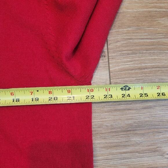 Turnbury Merino Wool Sweater Men's Sz Large Red Qtr Zip Long Sleeve Mock Co - Picture 5 of 11